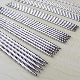 5piece Set of 20cm Double Ended Stainless Steel Needles