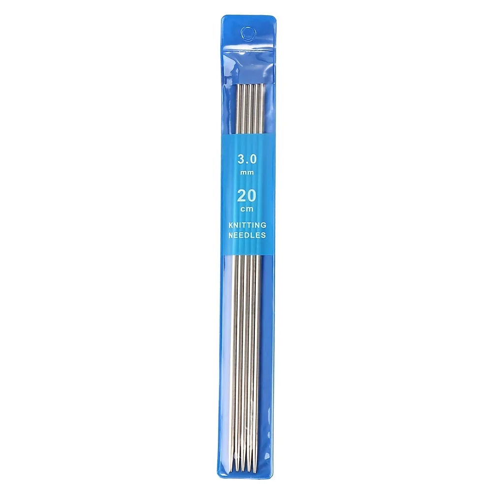 5piece Set of 20cm Double Ended Stainless Steel Needles