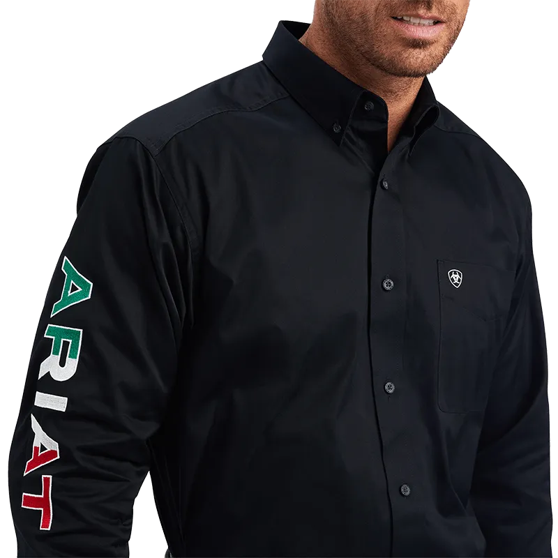 Ariat Men's Black Mexico Team Logo Twill Shirt - Big