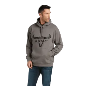 Ariat Men's Gray Steer Head Logo Hoodie