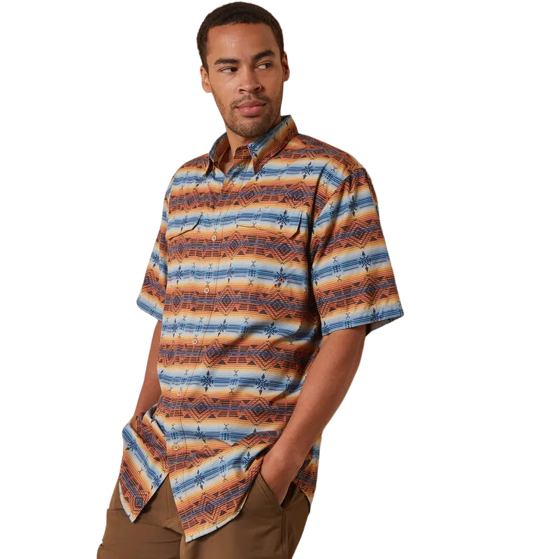 Ariat Men's Venttek Aztec Print Western Fitted Short Sleeve Shirt