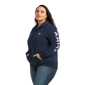 Ariat Women's Navy Serape Logo Arm Hoodie