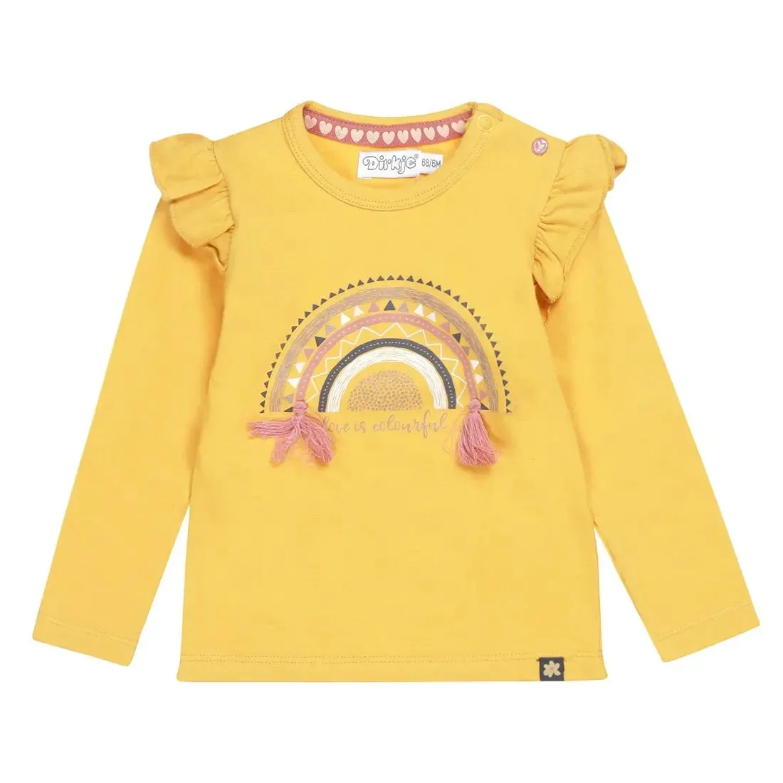 Baby & Toddler Girls Shirt Yellow Rainbow | Dirkje