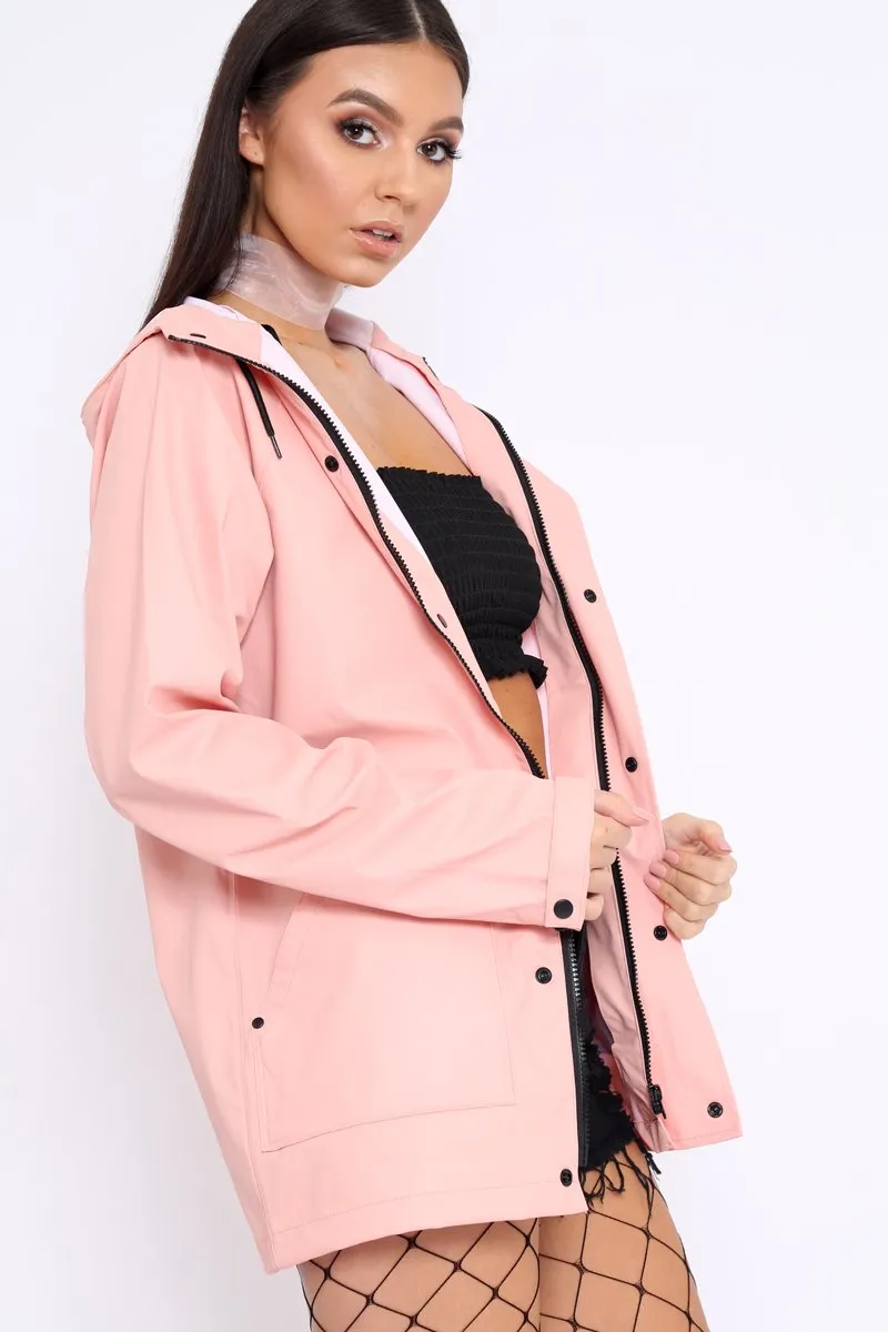 Baby Pink Hooded Rain Jacket - Fox