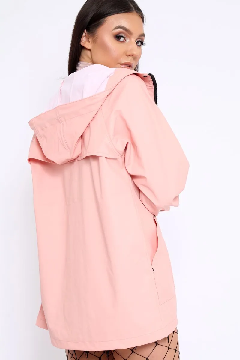 Baby Pink Hooded Rain Jacket - Fox