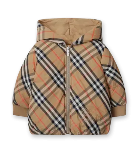 Baby Reversible Vintage Check Jacket Sand