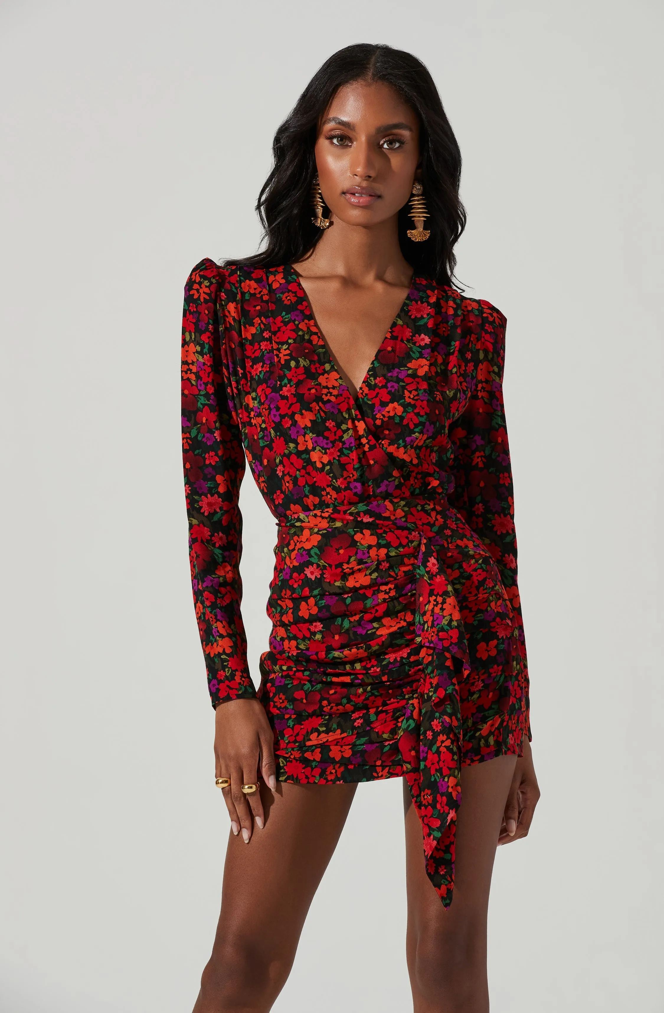 Bartlett Floral Wrap Front Long Sleeve Bodysuit