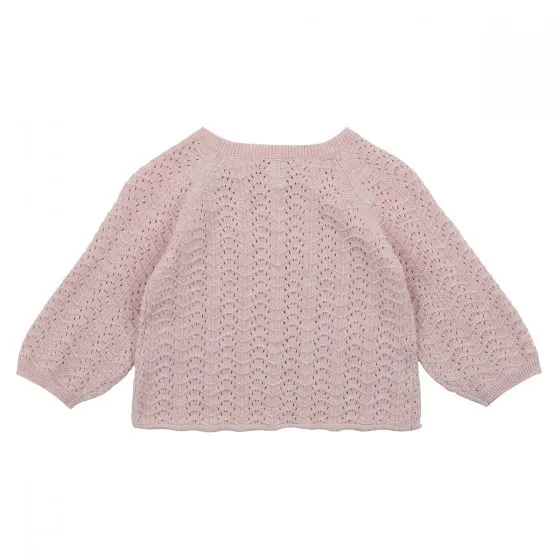 Bebe Pointelle Cardigan Dusty Pink