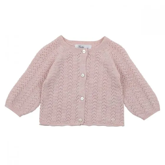 Bebe Pointelle Cardigan Dusty Pink