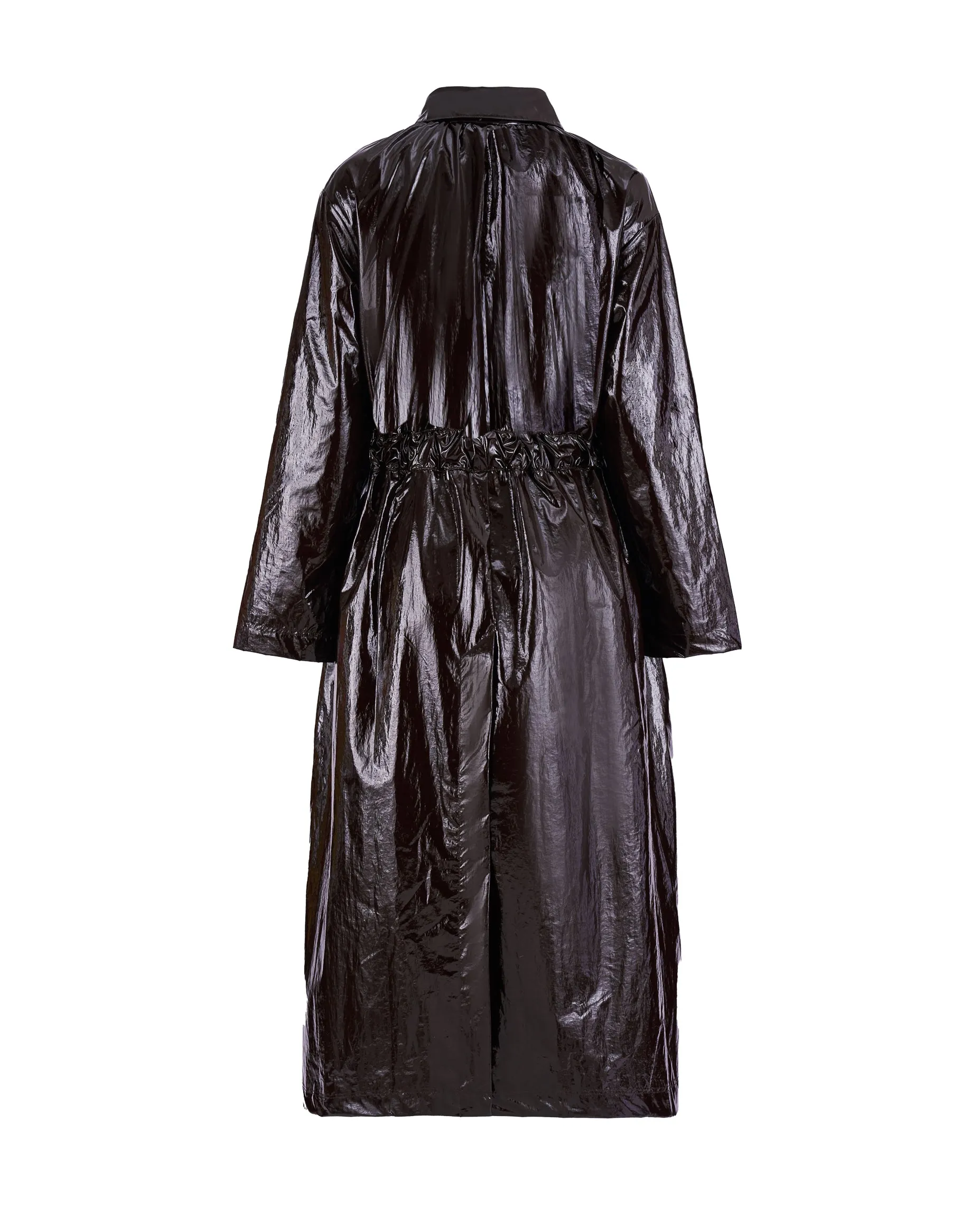 Belted slicker coat - Chocolate