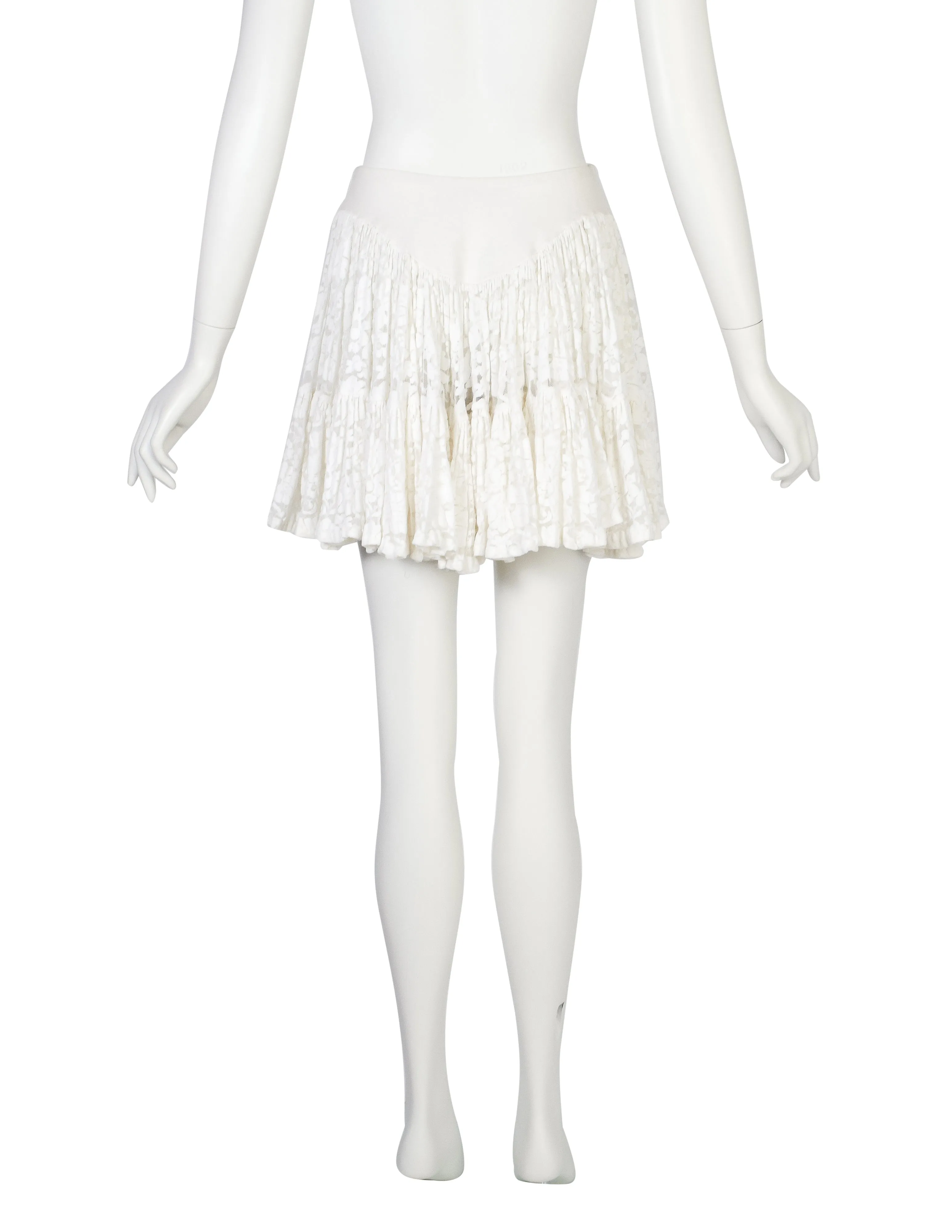 Betsey Johnson Punk Label Vintage White Lace Mini Skirt