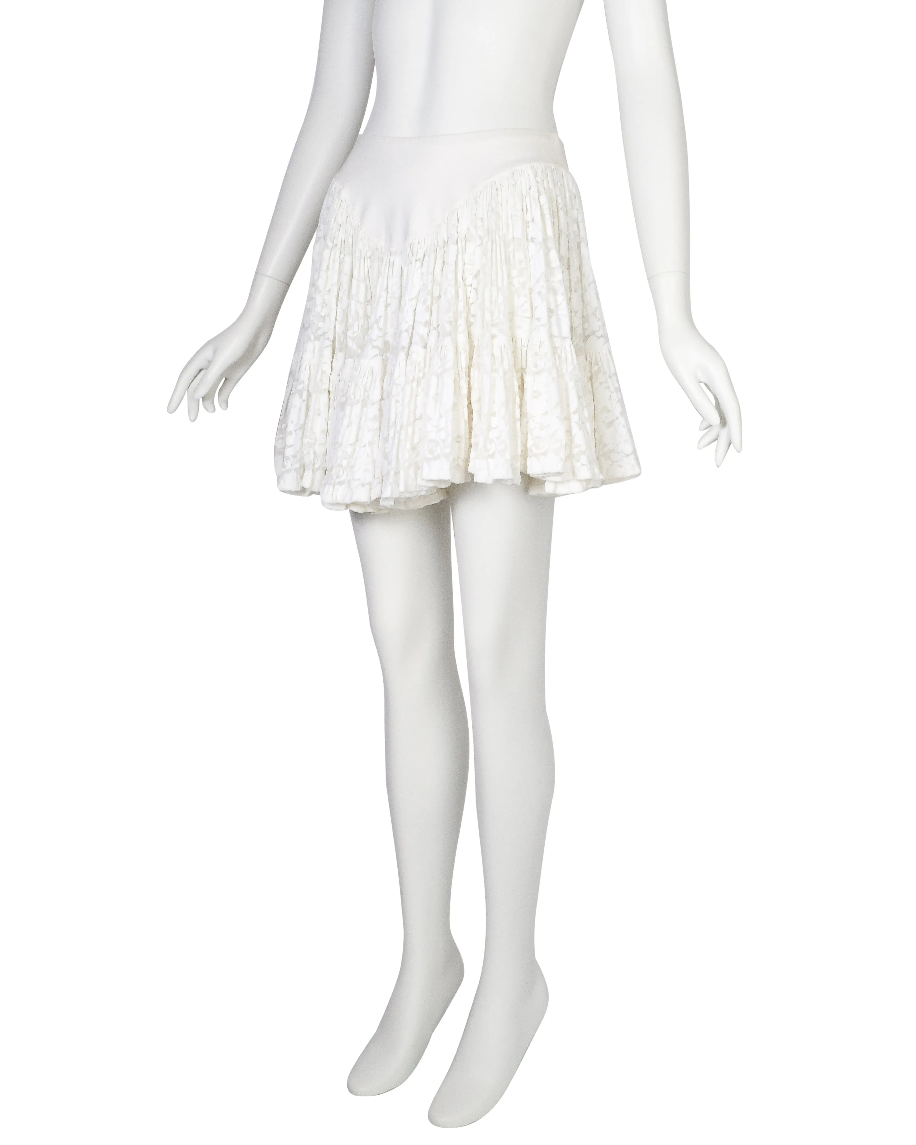 Betsey Johnson Punk Label Vintage White Lace Mini Skirt