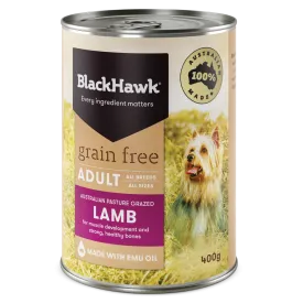 Black Hawk Grain Free Adult Lamb Wet Dog Food 400g x 12