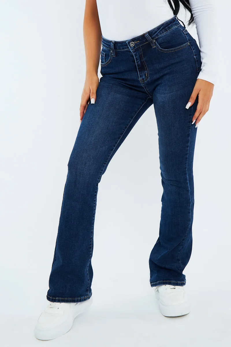 Blue Super Stretch Flare Leg Jeans - Milo