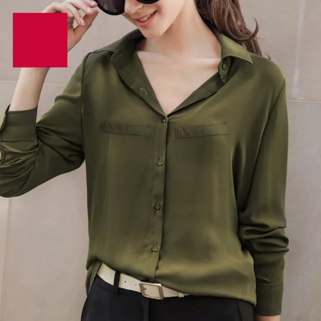 Brand Women Blouse 2017 New Casual Women's Long Sleeved Solid Shirt Plus Size Blouses Ladies Office OL Style Shirts Blusas