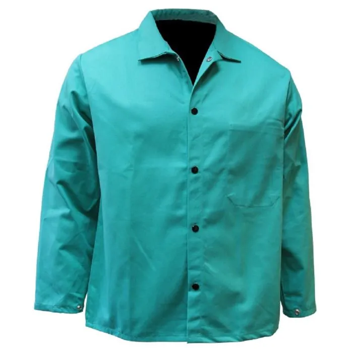 Chicago Protective Apparel 600-GR-5XL 9 Oz. Flame Resistant Cotton 30" Jacket, Green, 5X-Large, 1 Each