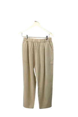 Cotton Tuck Pants in Ecru