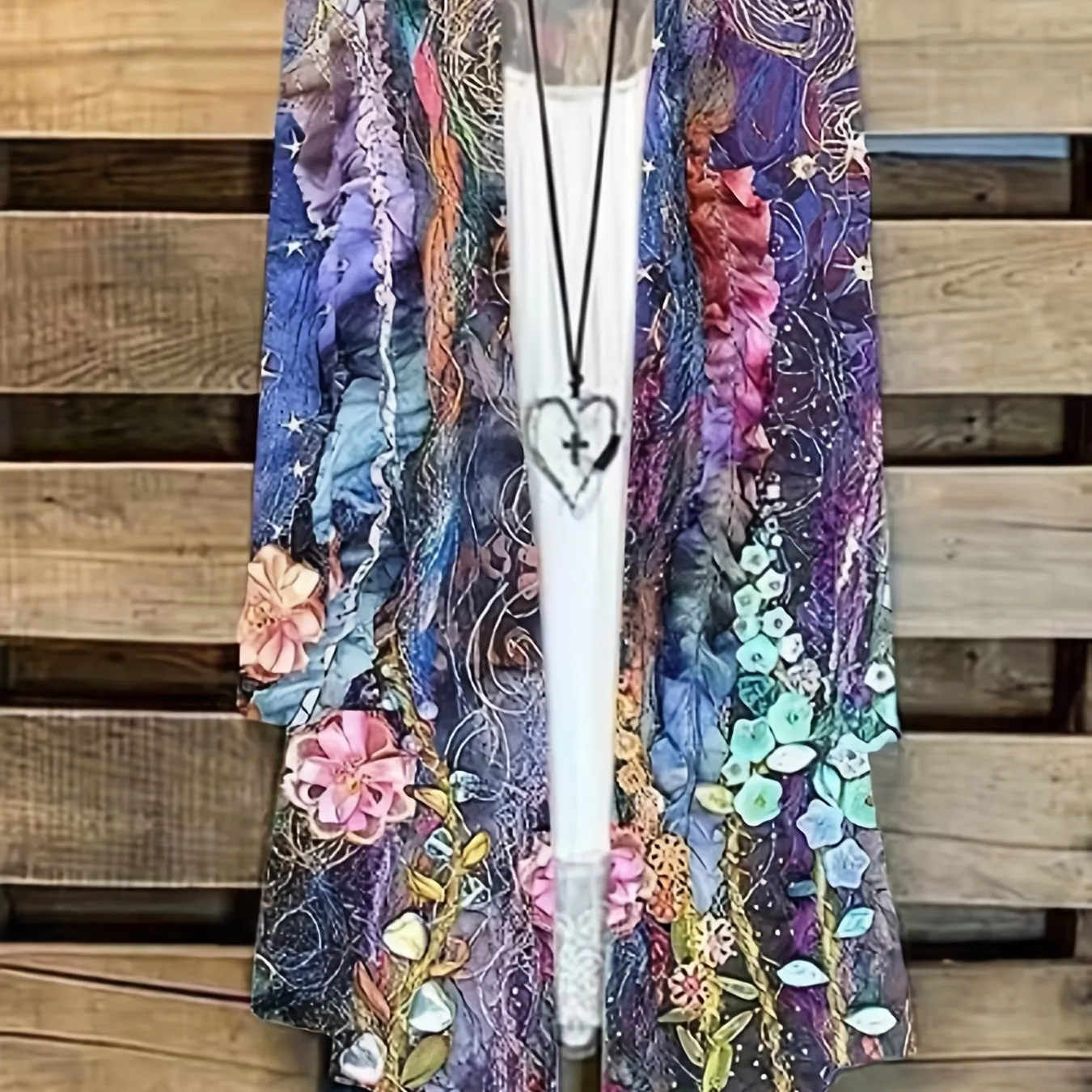 Floral Print Open Front Cardigan for Plus Size Women