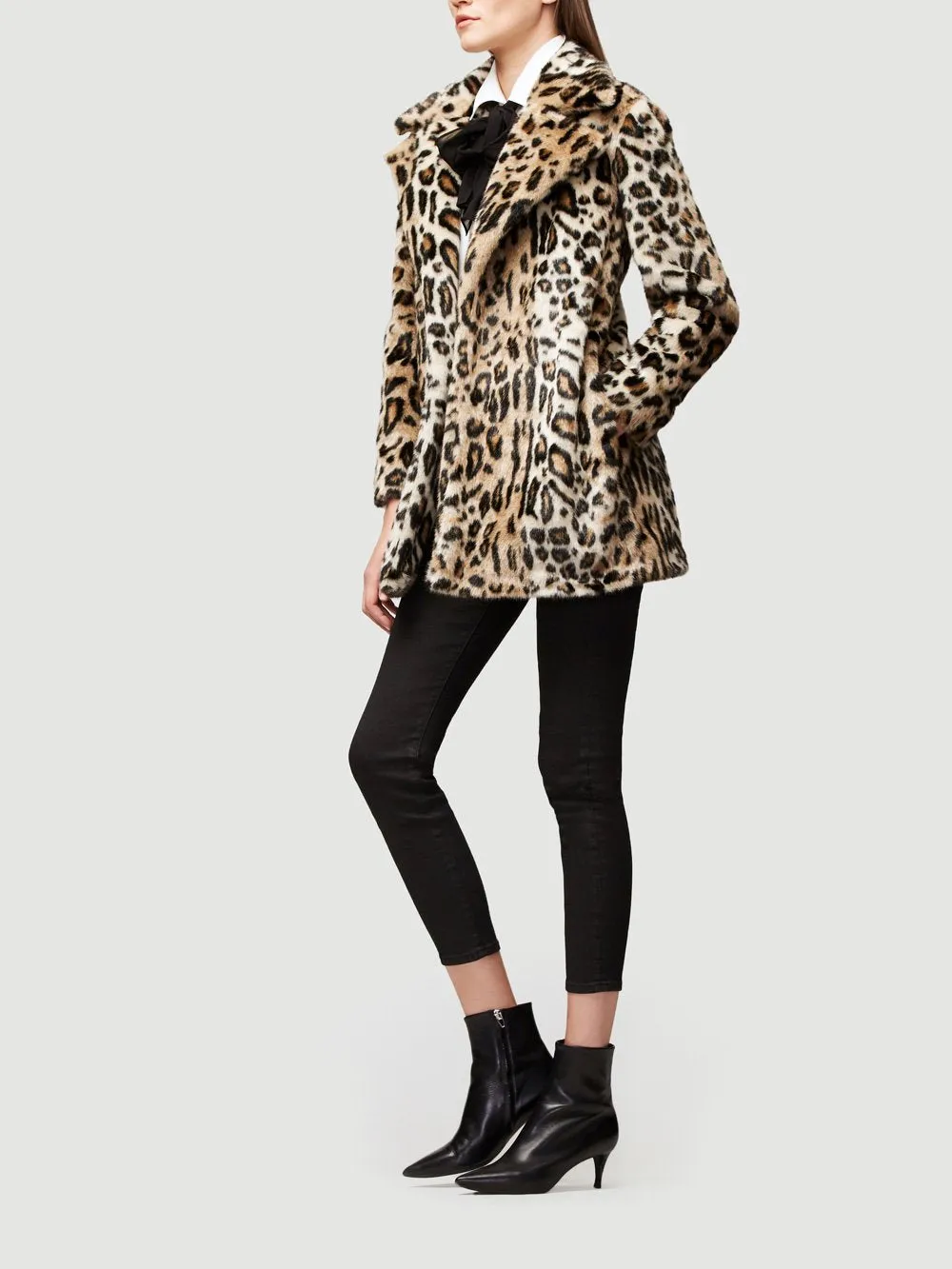 FRAME- Cheetah Faux Fur Coat Multi Tan