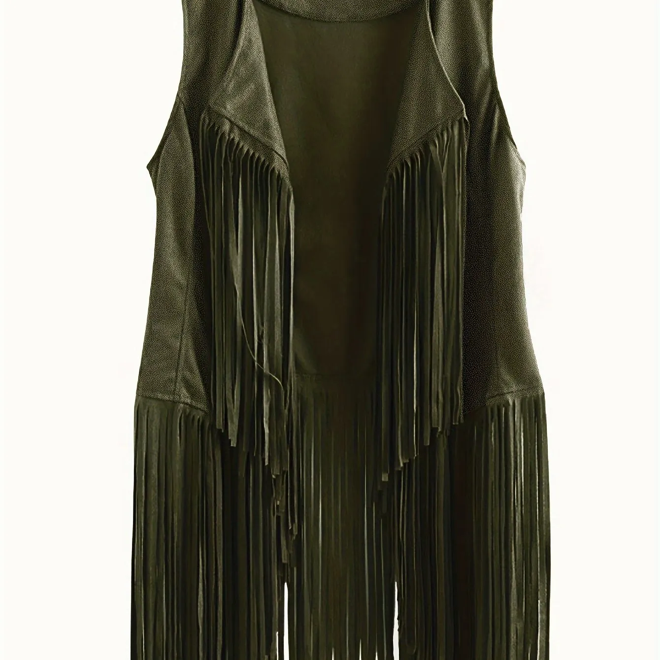 Fringe Hem Jacket Trendy Hippie Sleeveless for Spring  Summer