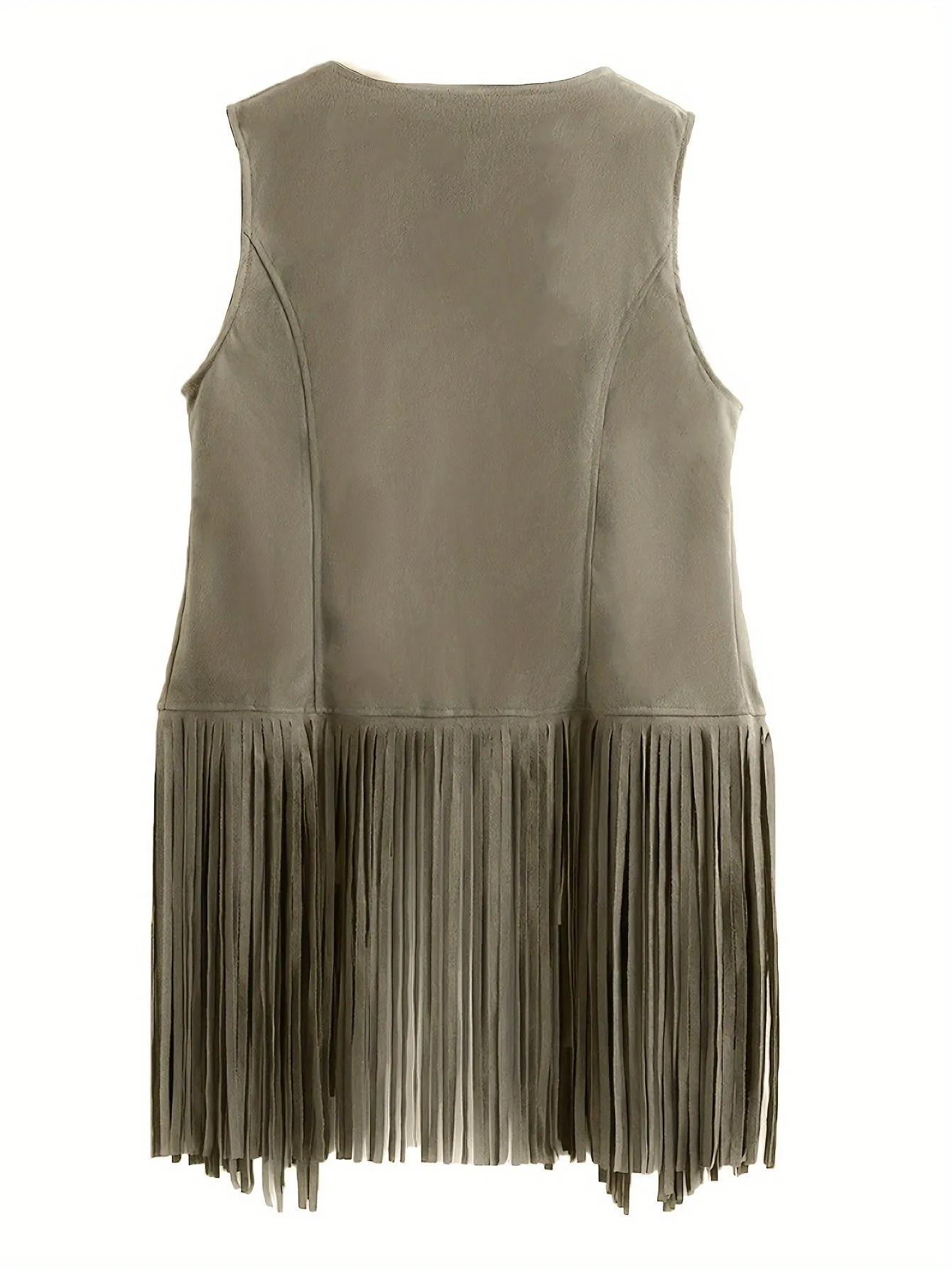 Fringe Hem Jacket Trendy Hippie Sleeveless for Spring  Summer