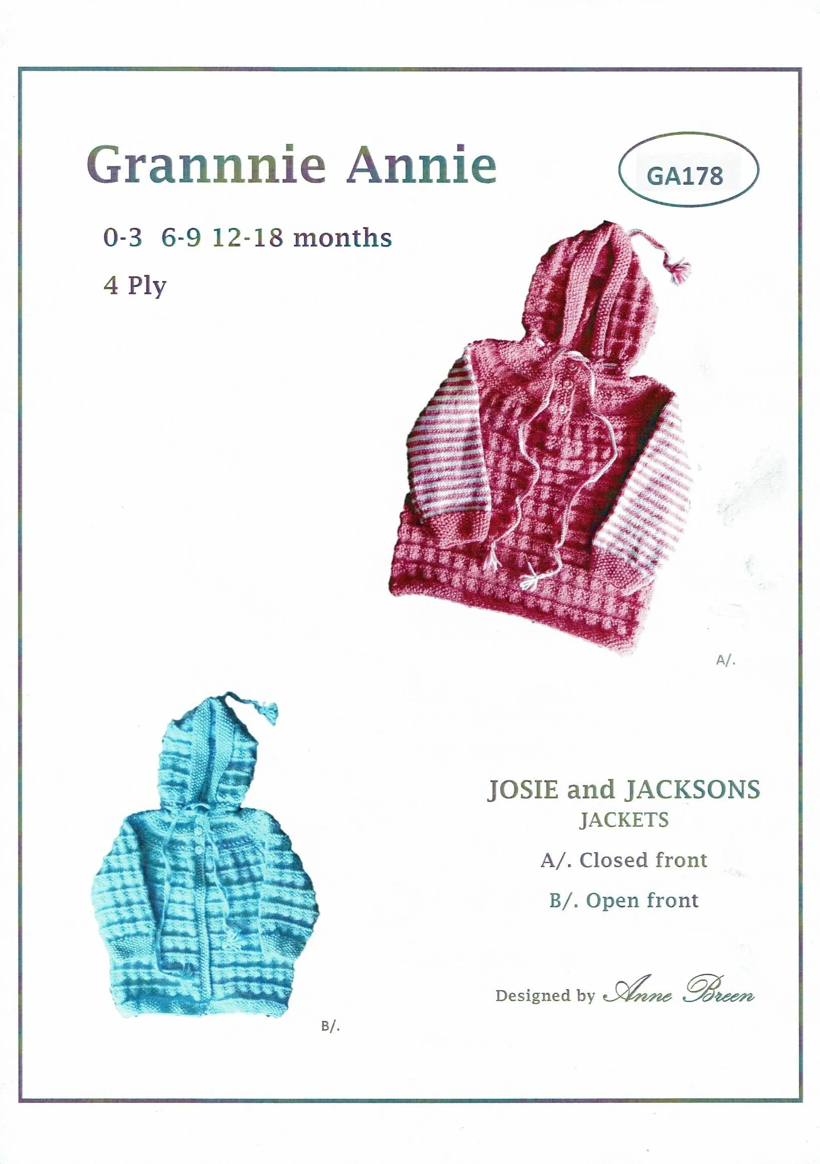 Grannie Annie 178 - Josie and Jackson's Jackets