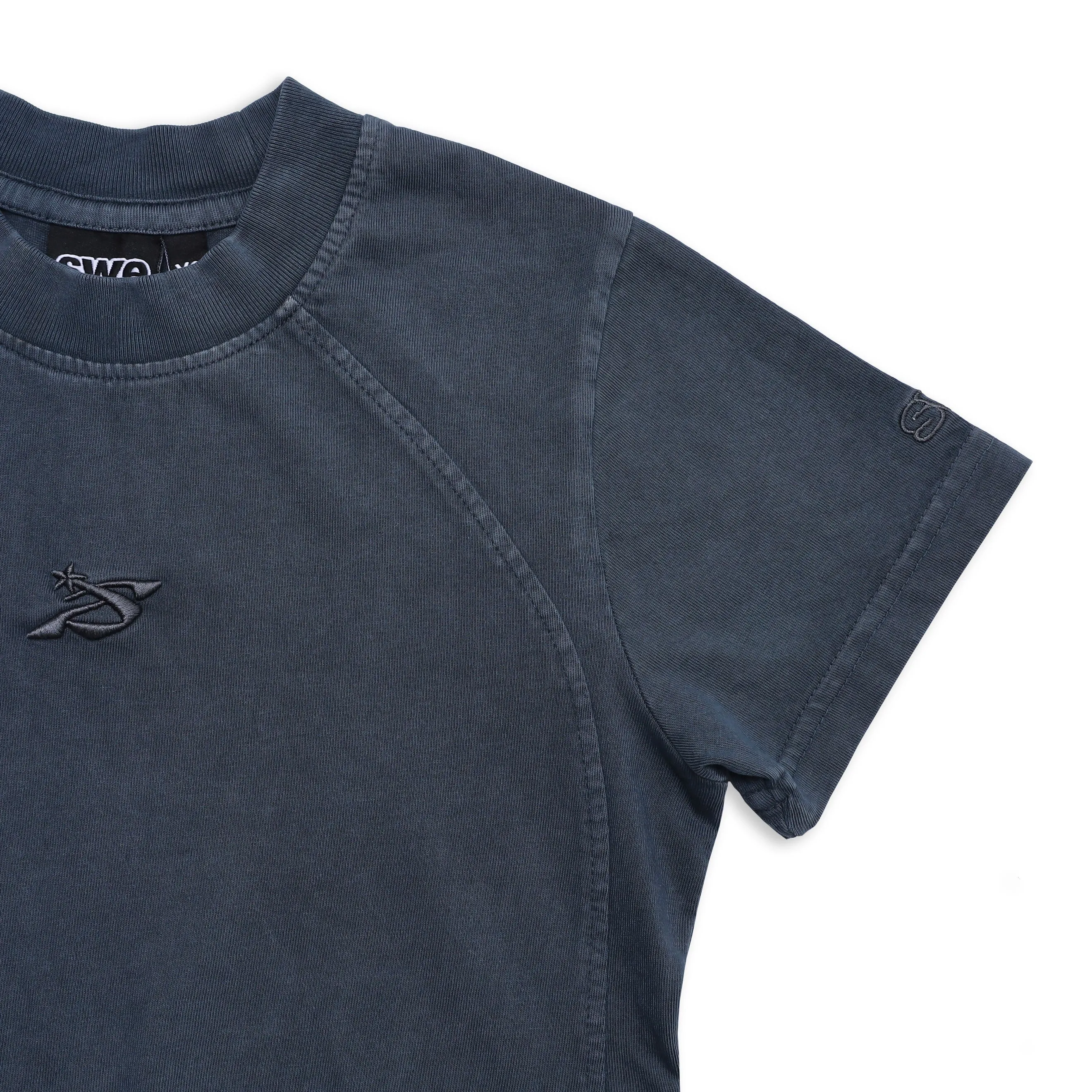 HAZE WASHED BABY TEE - BLUE/GRAPHITE