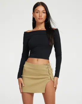 Iram Mini Skirt in Tan