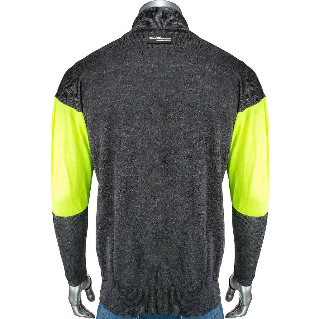 Kut Gard J100SP-3CM-HVB-TL-5XL ATA Blended Cut Resistant Jacket with Hi-Vis Sleeves and Thumb Loops