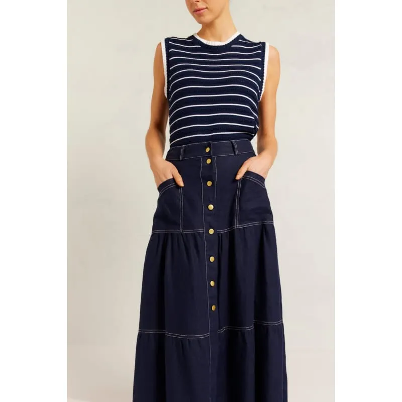 Lotus Skirt | Navy