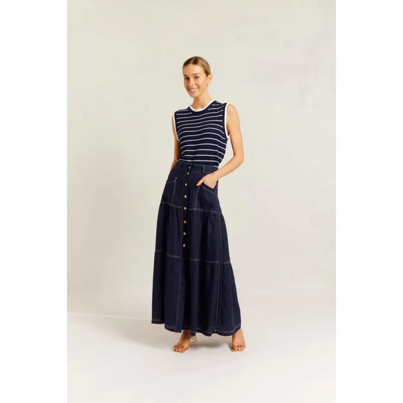 Lotus Skirt | Navy