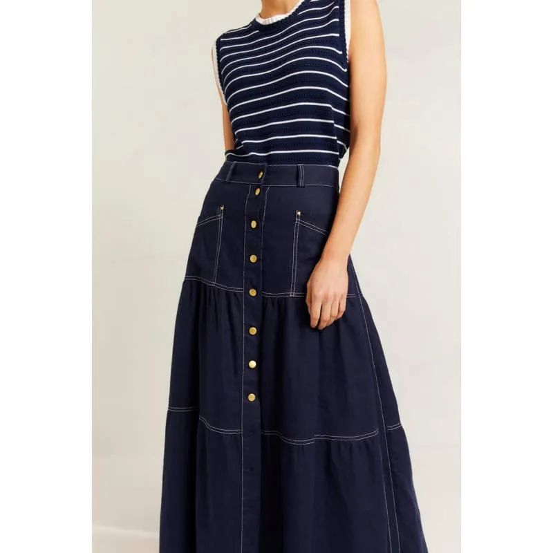 Lotus Skirt | Navy