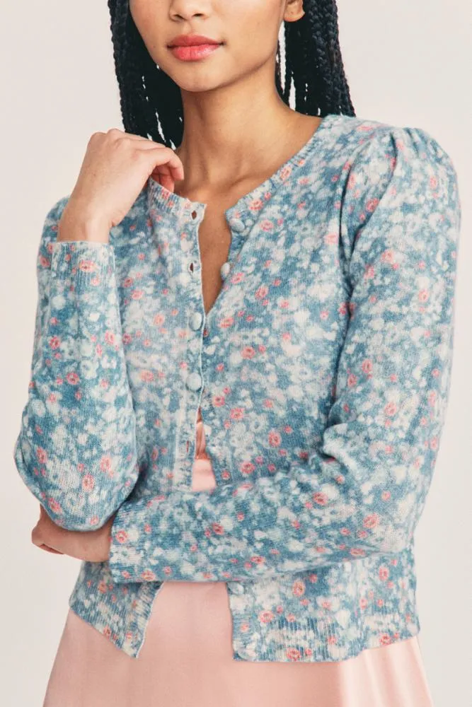 Love Shack Fancy - Simona Cardigan in Serenity Blue