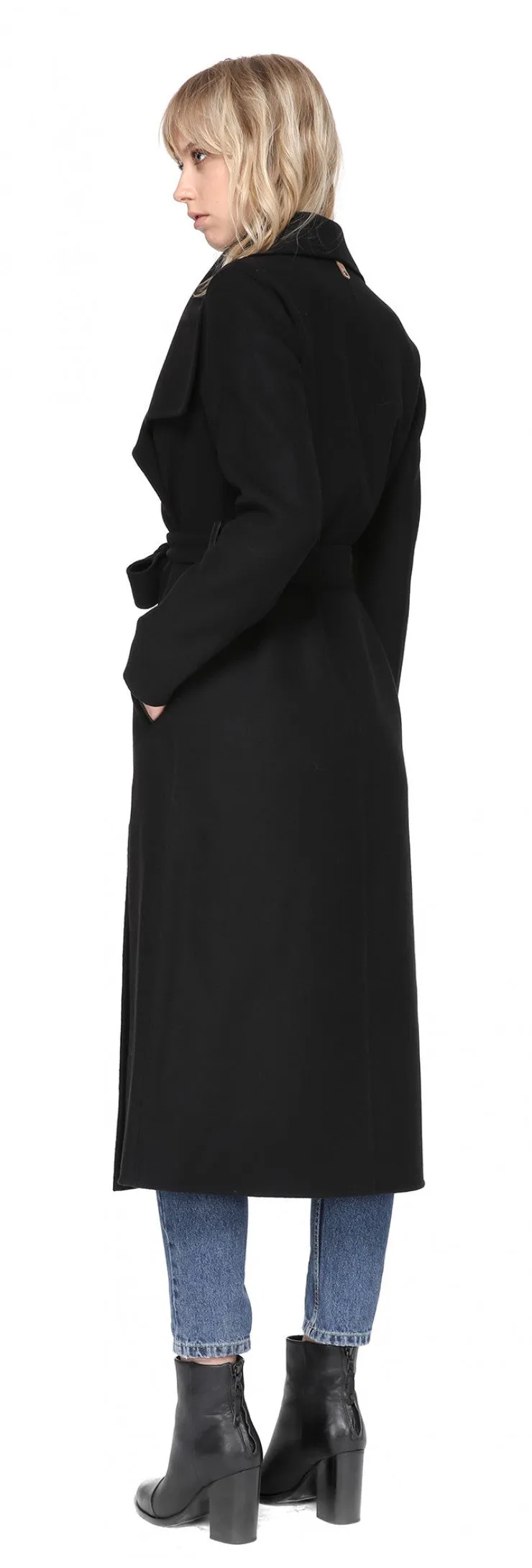 Mackage - Mai Long Coat   Belted Waist Black