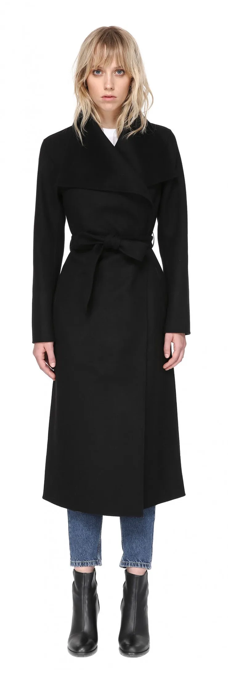 Mackage - Mai Long Coat   Belted Waist Black