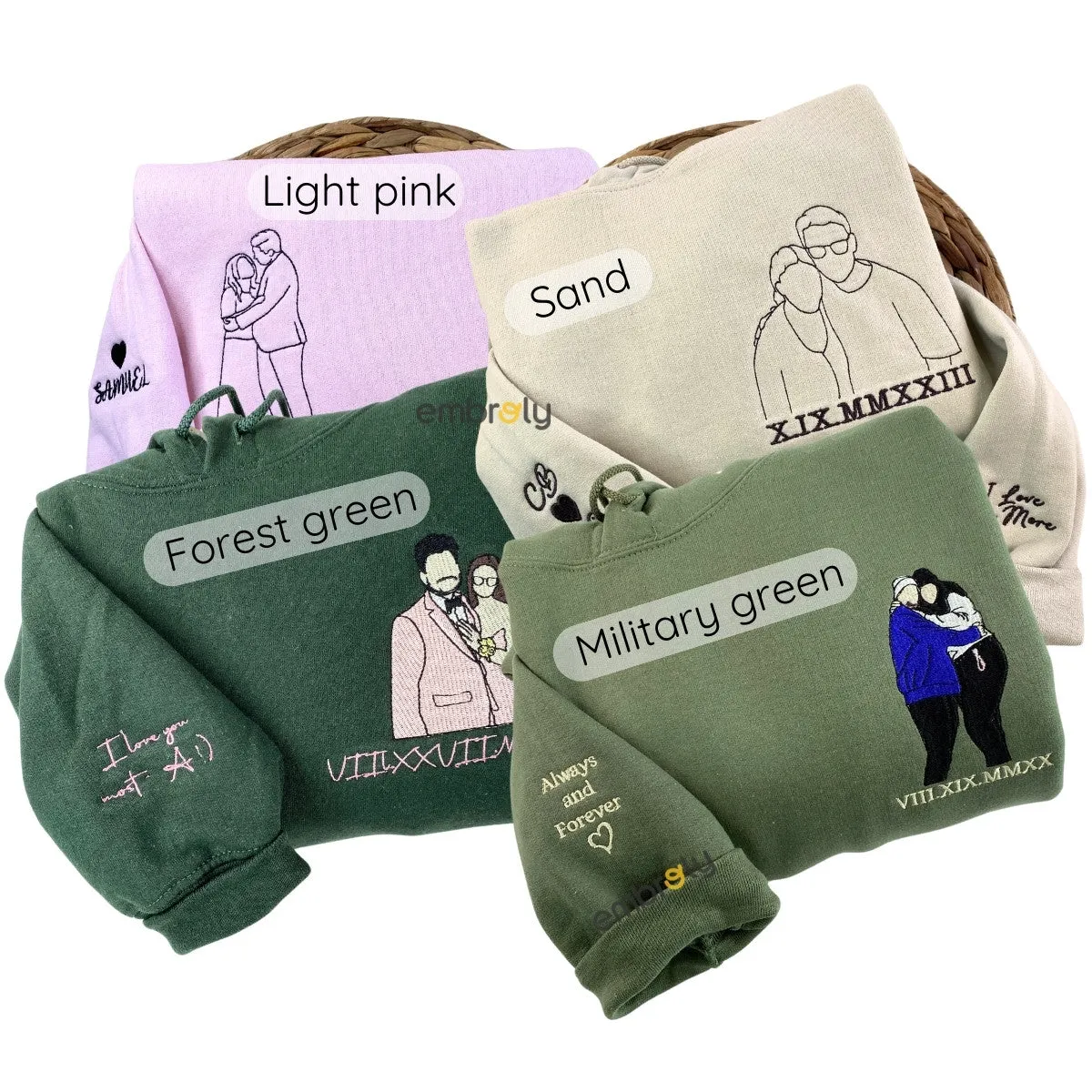 Matching Sweatshirt for Couples Custom Embroidered Sweaters Best Gift Idea for Him Her Girlfriend Boyfriend