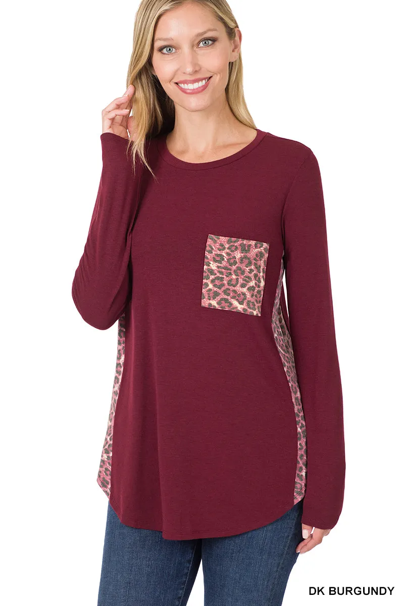 Maxine Leopard Side Panel Pocket Top