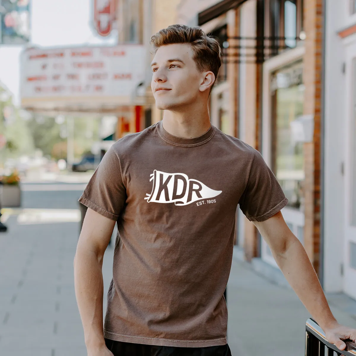 New! KDR Comfort Colors Brown Pennant Short Sleeve Tee