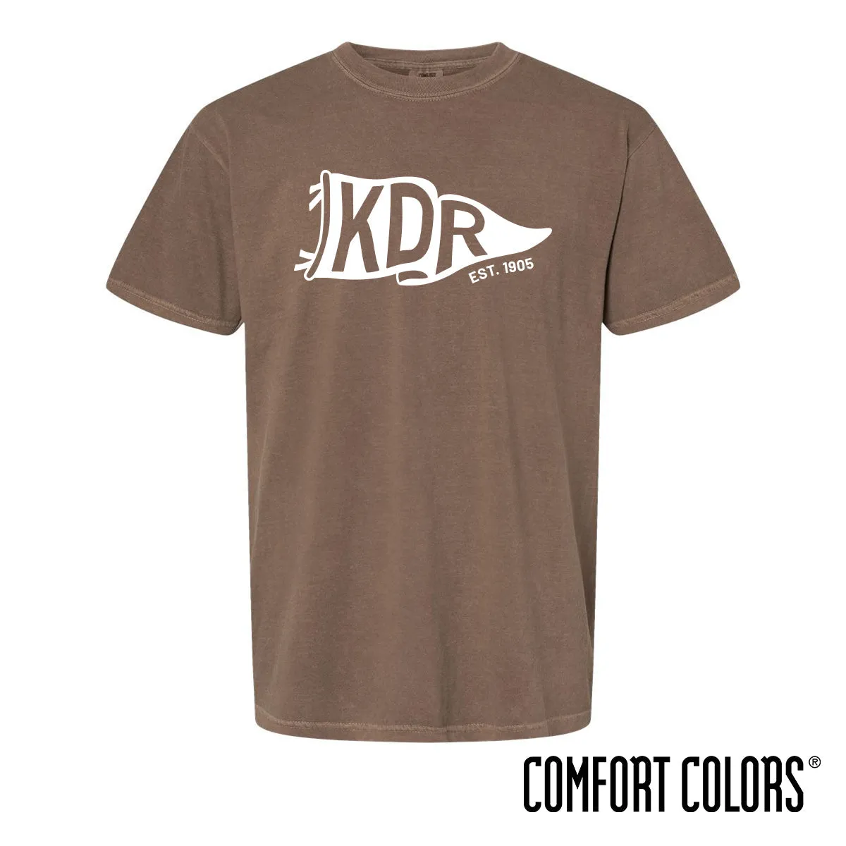 New! KDR Comfort Colors Brown Pennant Short Sleeve Tee