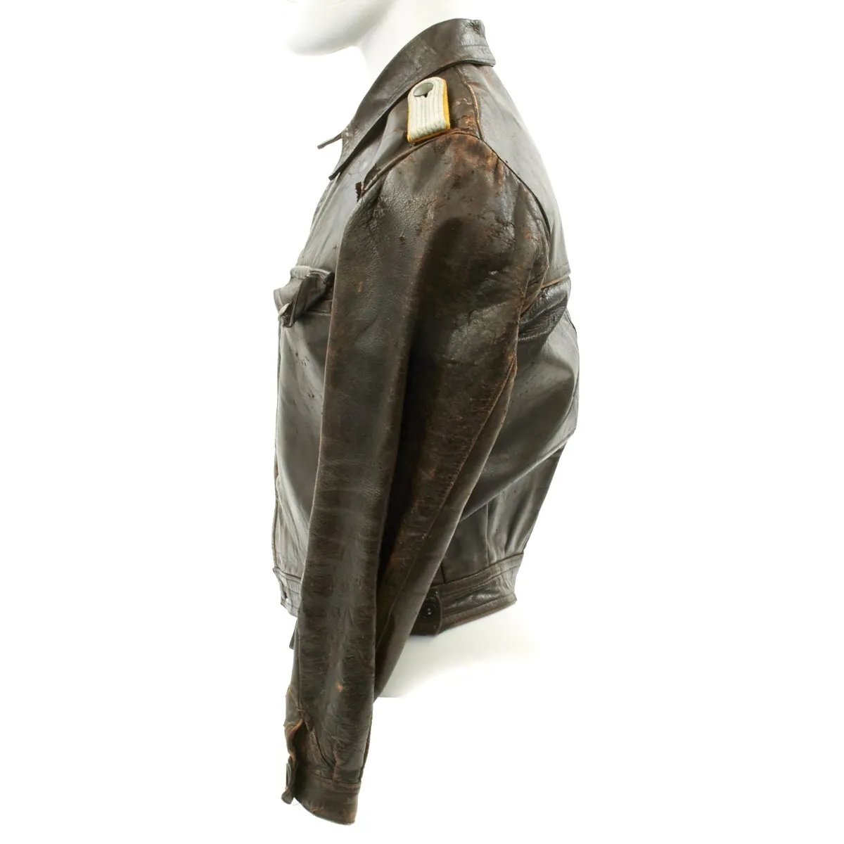 Original German WWII Luftwaffe Fighter Pilot Lieutenant Leather Flight Jacket