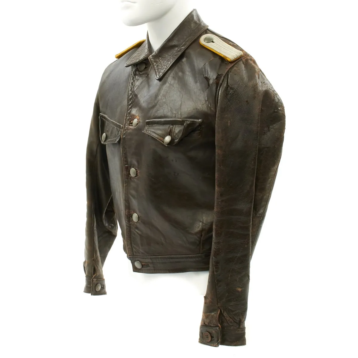 Original German WWII Luftwaffe Fighter Pilot Lieutenant Leather Flight Jacket