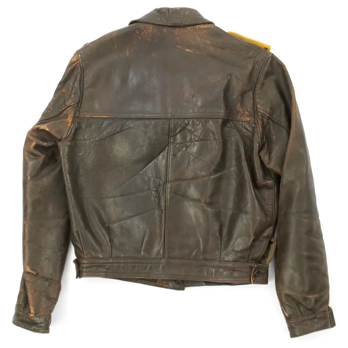 Original German WWII Luftwaffe Fighter Pilot Lieutenant Leather Flight Jacket