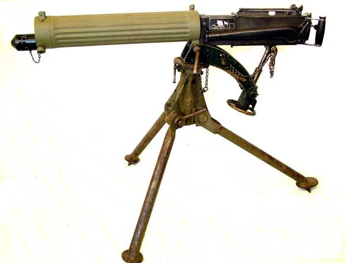 Original WWI British Vickers Medium Machine Display Gun with Fluted Water Jacket