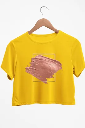 Paint Strokes Graphic Printed Yellow Crop Top