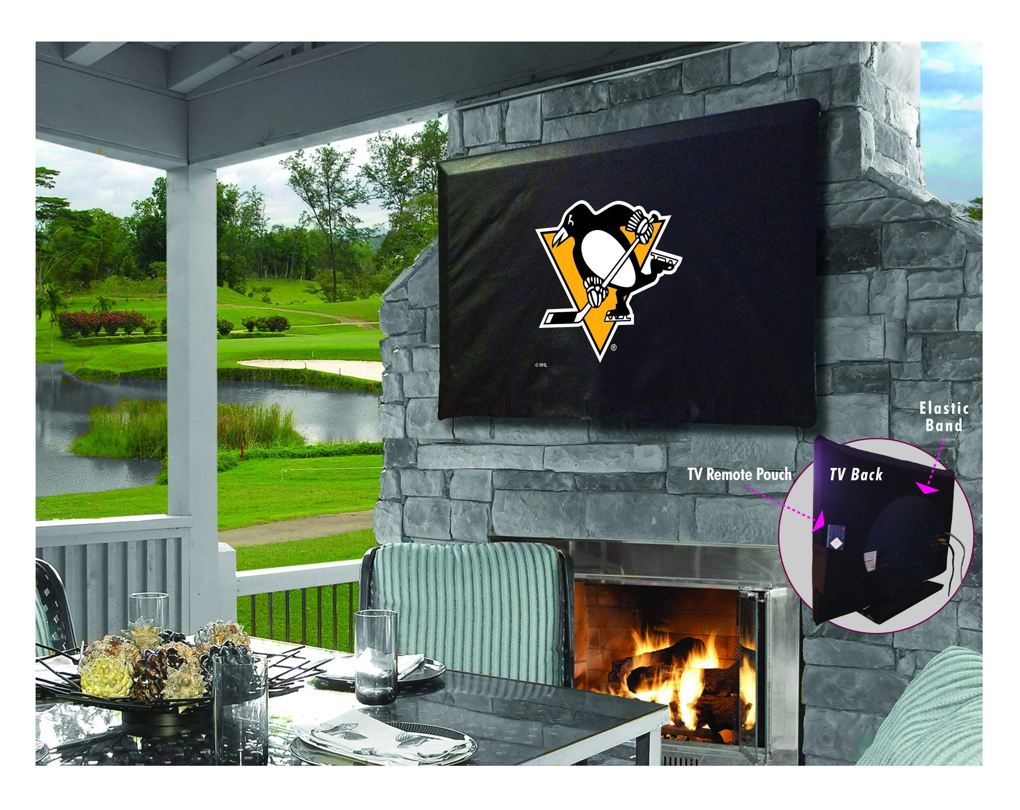 Pittsburgh Penguins Breathable Water Resistant Vinyl TV Cover