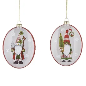 Raz Imports 2022 Countryside Christmas 5.75" Gnome Oval Disc Ornament, Asst Of 2