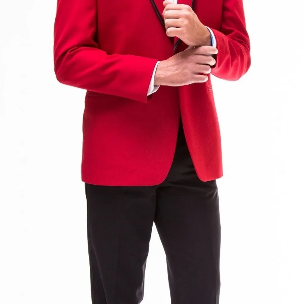 Red Carmine Slim Fit Tuxedo Jacket with Black Satin Trim