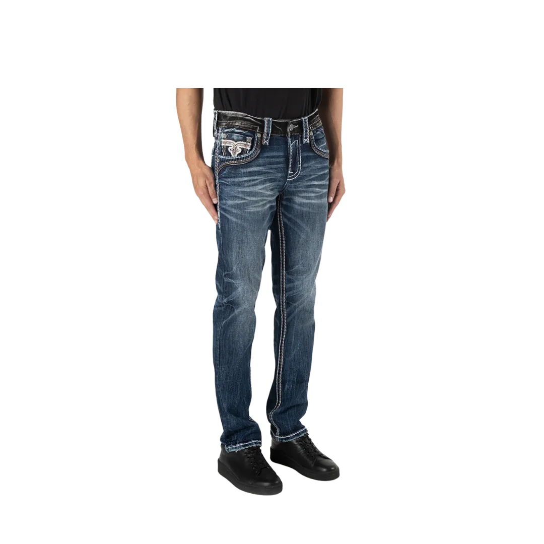 Rock Revival Men's Jared A200r Alt Straight Cut Dark Blue Jean