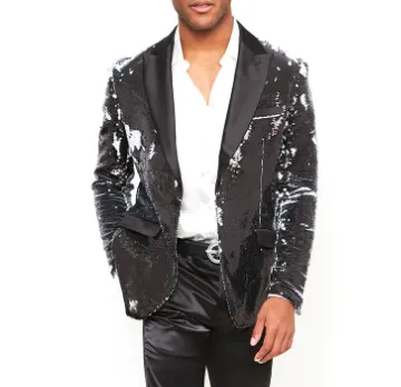 Rose and Black Sequin Fashion Jacket