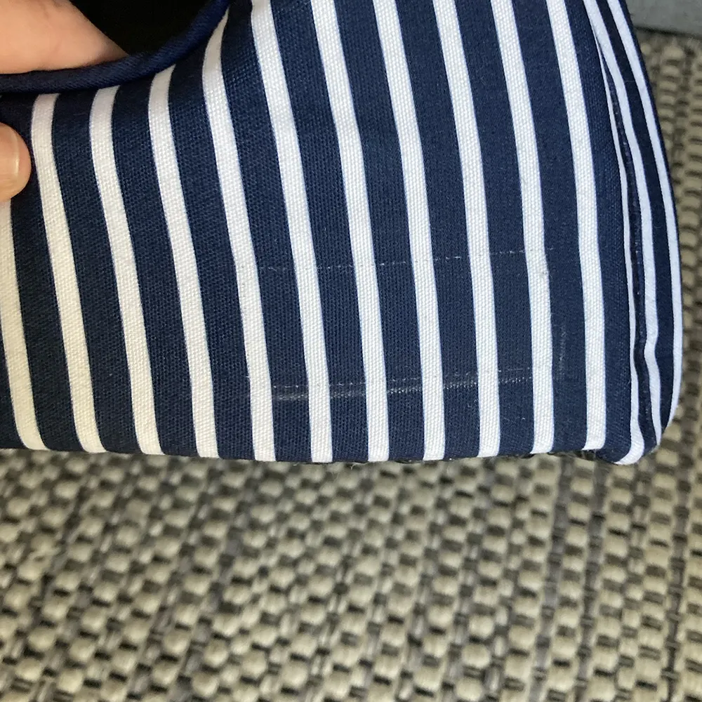 SAMPLE SALE: Printed Painterly Navy/White Stripe Pet Igloo